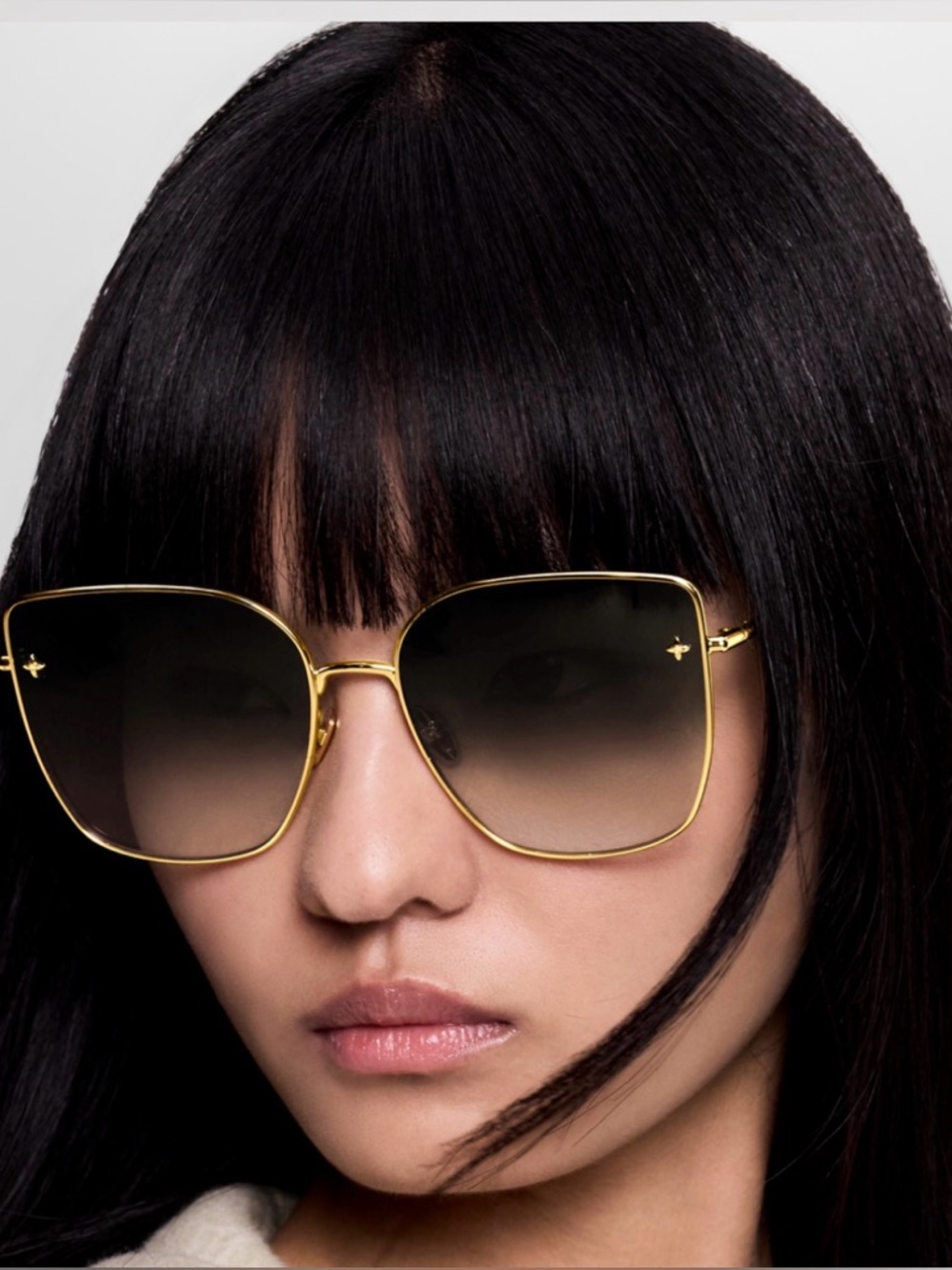 Louis Vuitton Gold Frame Gradient Black-Brown Lens Sunglasses